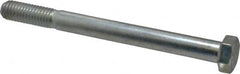 Made in USA - 1/2-13 UNC, 5-1/2" Length Under Head Hex Head Cap Screw - Partially Threaded, Grade 5 Steel, Zinc-Plated Finish, 3/4" Hex - Americas Industrial Supply
