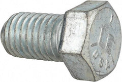 Made in USA - 9/16-12 UNC, 1" Length Under Head Hex Head Cap Screw - Fully Threaded, Grade 5 Steel, Zinc-Plated Finish, 13/16" Hex - Americas Industrial Supply