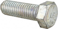 Made in USA - 9/16-12 UNC, 1-3/4" Length Under Head Hex Head Cap Screw - Fully Threaded, Grade 5 Steel, Zinc-Plated Finish, 13/16" Hex - Americas Industrial Supply