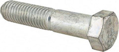 Made in USA - 9/16-12 UNC, 2-3/4" Length Under Head Hex Head Cap Screw - Partially Threaded, Grade 5 Steel, Zinc-Plated Finish, 13/16" Hex - Americas Industrial Supply