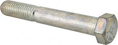 Made in USA - 9/16-12 UNC, 4" Length Under Head Hex Head Cap Screw - Partially Threaded, Grade 5 Steel, Zinc-Plated Finish, 13/16" Hex - Americas Industrial Supply