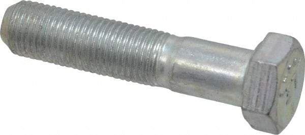 Made in USA - 3/8-24 UNF, 1-3/4" Length Under Head Hex Head Cap Screw - Partially Threaded, Grade 5 Steel, Zinc-Plated Finish, 9/16" Hex - Americas Industrial Supply