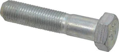 Made in USA - 3/8-24 UNF, 1-3/4" Length Under Head Hex Head Cap Screw - Partially Threaded, Grade 5 Steel, Zinc-Plated Finish, 9/16" Hex - Americas Industrial Supply