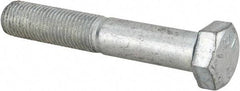 Made in USA - 3/8-24 UNF, 2-1/4" Length Under Head Hex Head Cap Screw - Partially Threaded, Grade 5 Steel, Zinc-Plated Finish, 9/16" Hex - Americas Industrial Supply