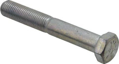 Made in USA - 3/8-24 UNF, 2-1/2" Length Under Head Hex Head Cap Screw - Partially Threaded, Grade 5 Steel, Zinc-Plated Finish, 9/16" Hex - Americas Industrial Supply