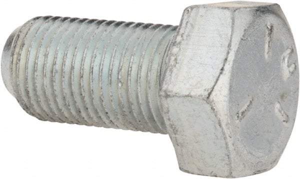 Made in USA - 1/2-20 UNF, 1" Length Under Head Hex Head Cap Screw - Fully Threaded, Grade 5 Steel, Zinc-Plated Finish, 3/4" Hex - Americas Industrial Supply
