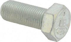 Made in USA - 1/2-20 UNF, 1-1/4" Length Under Head Hex Head Cap Screw - Fully Threaded, Grade 5 Steel, Zinc-Plated Finish, 3/4" Hex - Americas Industrial Supply