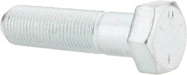 Made in USA - 1/2-20 UNF, 2" Length Under Head Hex Head Cap Screw - Partially Threaded, Grade 5 Steel, Zinc-Plated Finish, 3/4" Hex - Americas Industrial Supply