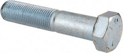 Made in USA - 1/2-20 UNF, 2-1/2" Length Under Head Hex Head Cap Screw - Partially Threaded, Grade 5 Steel, Zinc-Plated Finish, 3/4" Hex - Americas Industrial Supply