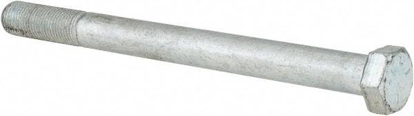 Made in USA - 1/2-20 UNF, 6" Length Under Head Hex Head Cap Screw - Partially Threaded, Grade 5 Steel, Zinc-Plated Finish, 3/4" Hex - Americas Industrial Supply