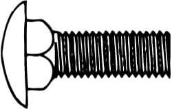 Value Collection - 3/8-16 UNC 1-1/2" Length Under Head, Standard Square Neck, Carriage Bolt - 1006-1050 Steel, Galvanized Zinc-Plated Finish - Americas Industrial Supply