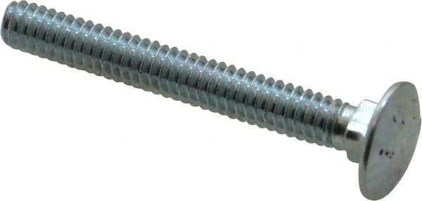 Value Collection - 1/4-20 UNC 2" Length Under Head, Standard Square Neck, Carriage Bolt - Grade 2 Steel, Zinc-Plated Finish - Americas Industrial Supply