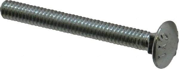 Value Collection - 1/4-20 UNC 2-1/4" Length Under Head, Standard Square Neck, Carriage Bolt - Grade 2 Steel, Zinc-Plated Finish - Americas Industrial Supply