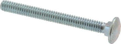 Value Collection - 1/4-20 UNC 2-1/2" Length Under Head, Standard Square Neck, Carriage Bolt - Grade 2 Steel, Zinc-Plated Finish - Americas Industrial Supply