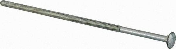 Value Collection - 1/4-20 UNC 8" Length Under Head, Standard Square Neck, Carriage Bolt - Grade 2 Steel, Zinc-Plated Finish - Americas Industrial Supply