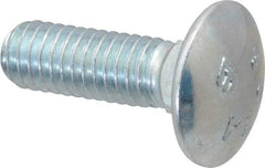 Value Collection - 5/16-18 UNC 1" Length Under Head, Standard Square Neck, Carriage Bolt - Grade 2 Steel, Zinc-Plated Finish - Americas Industrial Supply