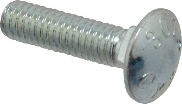 Value Collection - 5/16-18 UNC 1-1/4" Length Under Head, Standard Square Neck, Carriage Bolt - Grade 2 Steel, Zinc-Plated Finish - Americas Industrial Supply