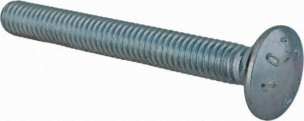 Value Collection - 5/16-18 UNC 2-3/4" Length Under Head, Standard Square Neck, Carriage Bolt - Grade 2 Steel, Zinc-Plated Finish - Americas Industrial Supply