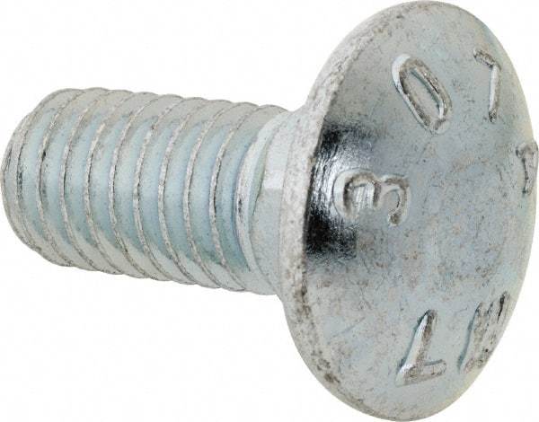 Value Collection - 7/16-14 UNC 1" Length Under Head, Standard Square Neck, Carriage Bolt - Grade 2 Steel, Zinc-Plated Finish - Americas Industrial Supply