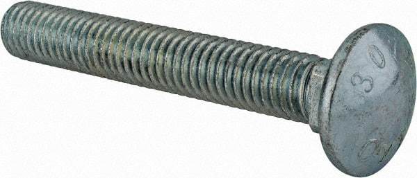 Value Collection - 7/16-14 UNC 3" Length Under Head, Standard Square Neck, Carriage Bolt - Grade 2 Steel, Zinc-Plated Finish - Americas Industrial Supply