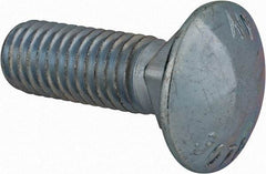 Value Collection - 1/2-13 UNC 1-1/2" Length Under Head, Standard Square Neck, Carriage Bolt - Grade 2 Steel, Zinc-Plated Finish - Americas Industrial Supply