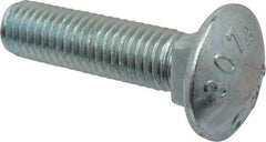 Value Collection - 1/2-13 UNC 2" Length Under Head, Standard Square Neck, Carriage Bolt - Grade 2 Steel, Zinc-Plated Finish - Americas Industrial Supply