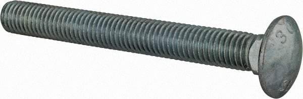 Value Collection - 1/2-13 UNC 4-1/2" Length Under Head, Standard Square Neck, Carriage Bolt - Grade 2 Steel, Zinc-Plated Finish - Americas Industrial Supply