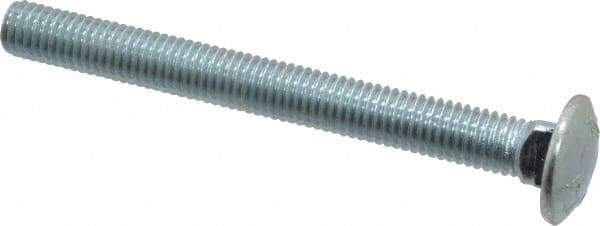 Value Collection - 1/2-13 UNC 5" Length Under Head, Standard Square Neck, Carriage Bolt - Grade 2 Steel, Zinc-Plated Finish - Americas Industrial Supply