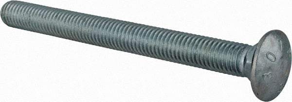 Value Collection - 1/2-13 UNC 5-1/2" Length Under Head, Standard Square Neck, Carriage Bolt - Grade 2 Steel, Zinc-Plated Finish - Americas Industrial Supply