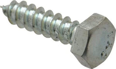 Value Collection - 1/4" Screw, 1" Length Under Head, Steel, Hex Head Lag Screw - Zinc Plated, Grade 2 - Americas Industrial Supply