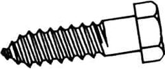 Value Collection - 1/2" Screw, 16" Length Under Head, Steel, Hex Head Lag Screw - Zinc Plated, Grade 2 - Americas Industrial Supply