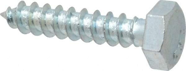 Value Collection - 1/4" Screw, 1-1/4" Length Under Head, Steel, Hex Head Lag Screw - Zinc Plated, Grade 2 - Americas Industrial Supply