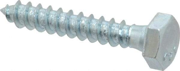 Value Collection - 1/4" Screw, 1-1/2" Length Under Head, Steel, Hex Head Lag Screw - Zinc Plated, Grade 2 - Americas Industrial Supply