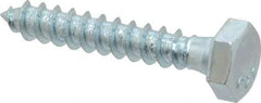 Value Collection - 1/4" Screw, 1-1/2" Length Under Head, Steel, Hex Head Lag Screw - Zinc Plated, Grade 2 - Americas Industrial Supply