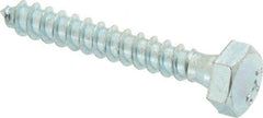 Value Collection - 1/4" Screw, 1-3/4" Length Under Head, Steel, Hex Head Lag Screw - Zinc Plated, Grade 2 - Americas Industrial Supply