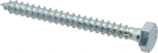 Value Collection - 1/4" Screw, 2-1/2" Length Under Head, Steel, Hex Head Lag Screw - Zinc Plated, Grade 2 - Americas Industrial Supply
