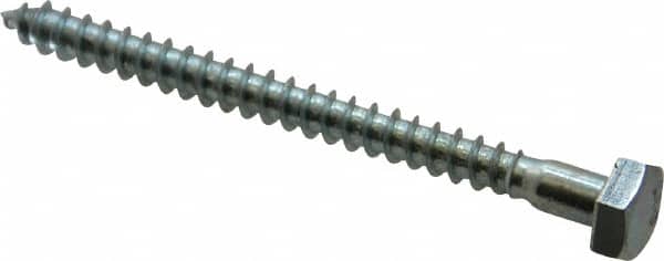 Value Collection - 1/4" Screw, 3" Length Under Head, Steel, Hex Head Lag Screw - Zinc Plated, Grade 2 - Americas Industrial Supply