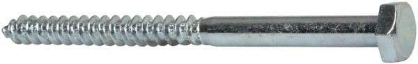 Value Collection - 1/4" Screw, 3-1/2" Length Under Head, Steel, Hex Head Lag Screw - Zinc Plated, Grade 2 - Americas Industrial Supply