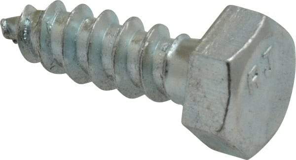 Value Collection - 5/16" Screw, 1" Length Under Head, Steel, Hex Head Lag Screw - Zinc Plated, Grade 2 - Americas Industrial Supply