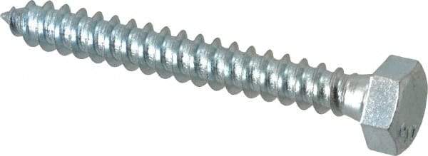 Value Collection - 5/16" Screw, 2-1/2" Length Under Head, Steel, Hex Head Lag Screw - Zinc Plated, Grade 2 - Americas Industrial Supply