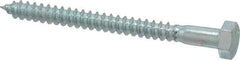 Value Collection - 5/16" Screw, 3-1/2" Length Under Head, Steel, Hex Head Lag Screw - Zinc Plated, Grade 2 - Americas Industrial Supply