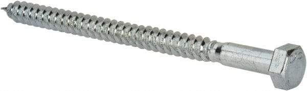 Value Collection - 5/16" Screw, 4-1/2" Length Under Head, Steel, Hex Head Lag Screw - Zinc Plated, Grade 2 - Americas Industrial Supply