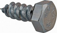 Value Collection - 3/8" Screw, 1" Length Under Head, Steel, Hex Head Lag Screw - Zinc Plated, Grade 2 - Americas Industrial Supply