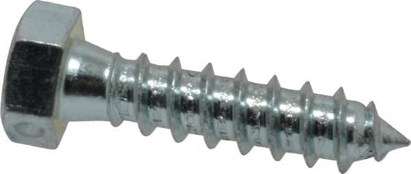 Value Collection - 3/8" Screw, 1-1/2" Length Under Head, Steel, Hex Head Lag Screw - Zinc Plated, Grade 2 - Americas Industrial Supply