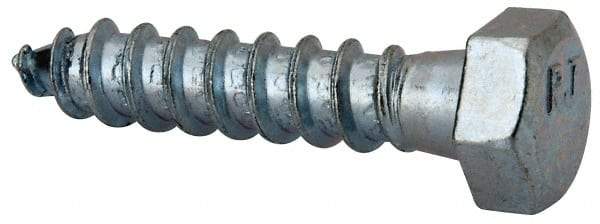 Value Collection - 3/8" Screw, 1-3/4" Length Under Head, Steel, Hex Head Lag Screw - Zinc Plated, Grade 2 - Americas Industrial Supply