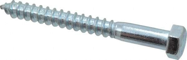 Value Collection - 3/8" Screw, 3-1/2" Length Under Head, Steel, Hex Head Lag Screw - Zinc Plated, Grade 2 - Americas Industrial Supply