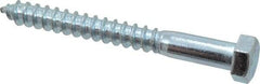 Value Collection - 3/8" Screw, 3-1/2" Length Under Head, Steel, Hex Head Lag Screw - Zinc Plated, Grade 2 - Americas Industrial Supply