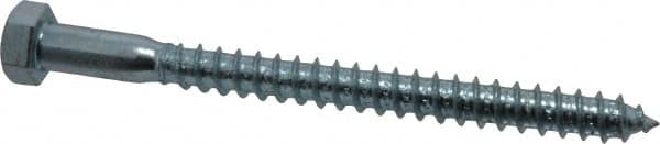 Value Collection - 3/8" Screw, 4-1/2" Length Under Head, Steel, Hex Head Lag Screw - Zinc Plated, Grade 2 - Americas Industrial Supply