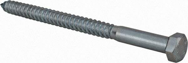 Value Collection - 1/2" Screw, 7" Length Under Head, Steel, Hex Head Lag Screw - Zinc Plated, Grade 2 - Americas Industrial Supply