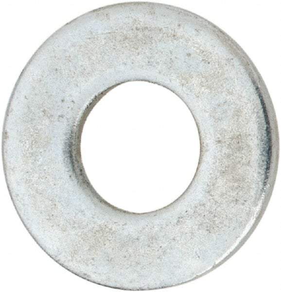 Value Collection - #10 Screw, Steel USS Flat Washer - 3/16" ID x 9/16" OD, 0.0469" Thick, Zinc-Plated Finish - Americas Industrial Supply